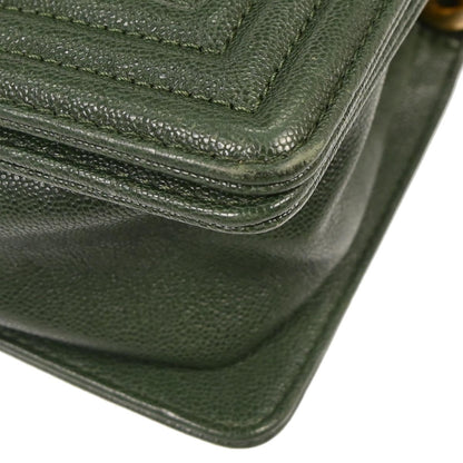 Boy Chanel 2018-2019 Green Caviar Skin Small Chain Shoulder Bag