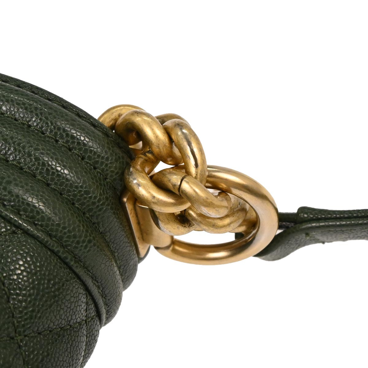 Boy Chanel 2018-2019 Green Caviar Skin Small Chain Shoulder Bag