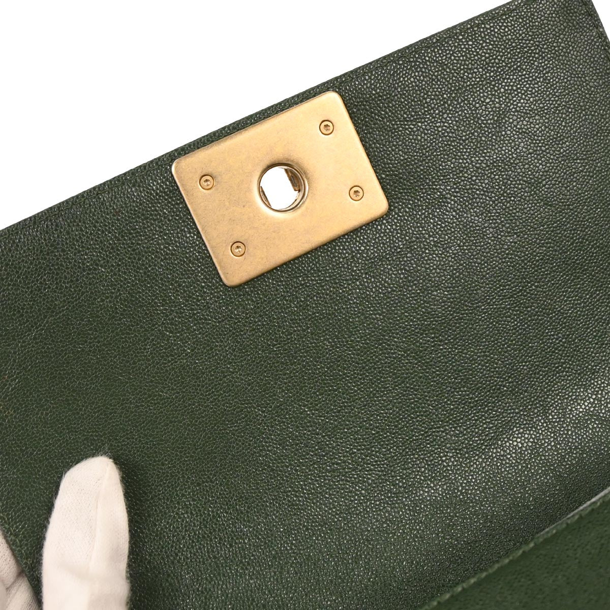 Boy Chanel 2018-2019 Green Caviar Skin Small Chain Shoulder Bag