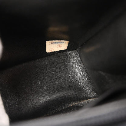 Chanel 1991-1994 Black Suede Classic Square Flap Shoulder Bag 20