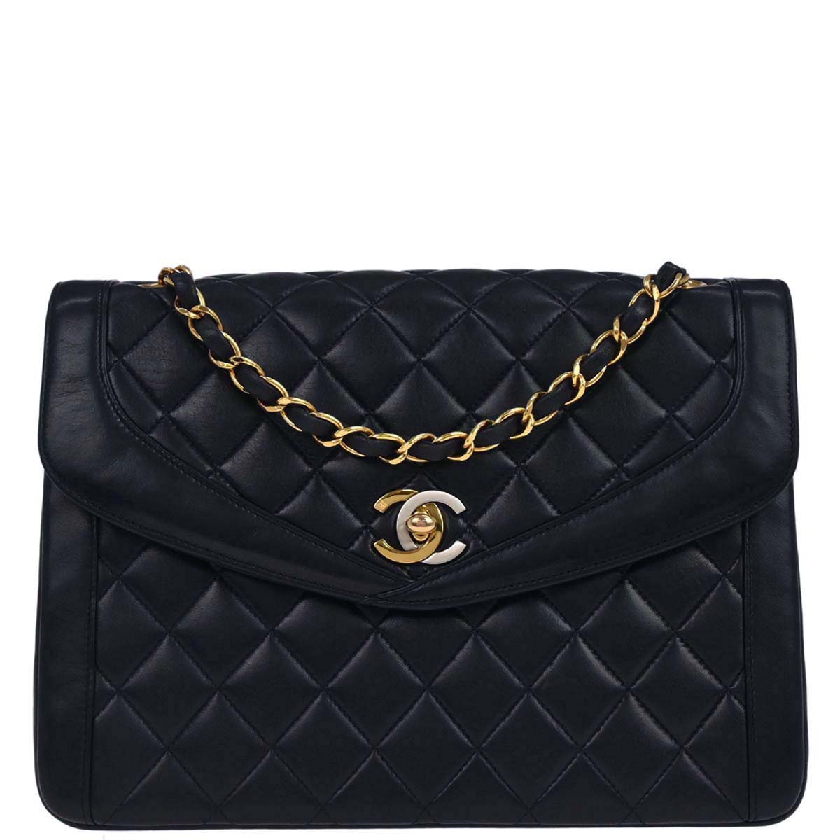 Chanel Navy Lambskin Paris Shoulder Bag