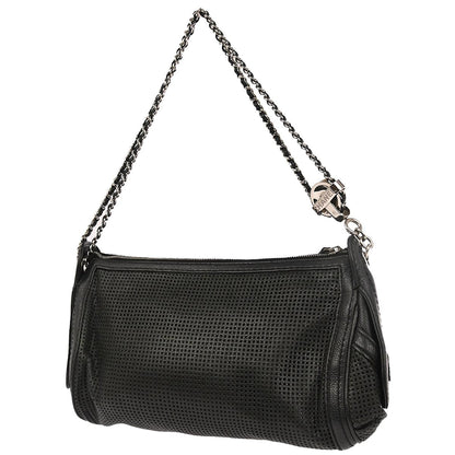 Chanel Black Perforated Caviar Skin Pulley Shoulder Bag