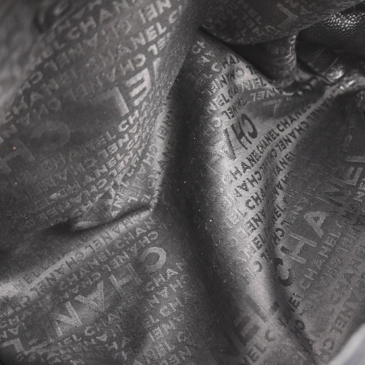 Chanel Black Perforated Caviar Skin Pulley Shoulder Bag