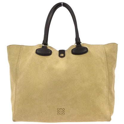 Loewe Beige Suede Leo Tote Bag
