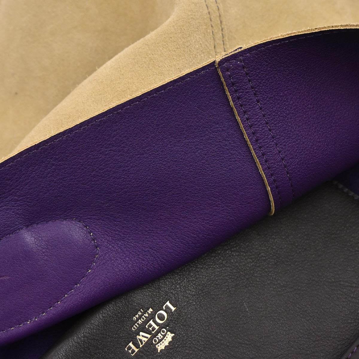 Loewe Beige Suede Leo Tote Bag