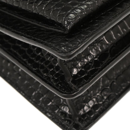Saint Laurent Black Embossed Leather Sunset Shoulder Bag