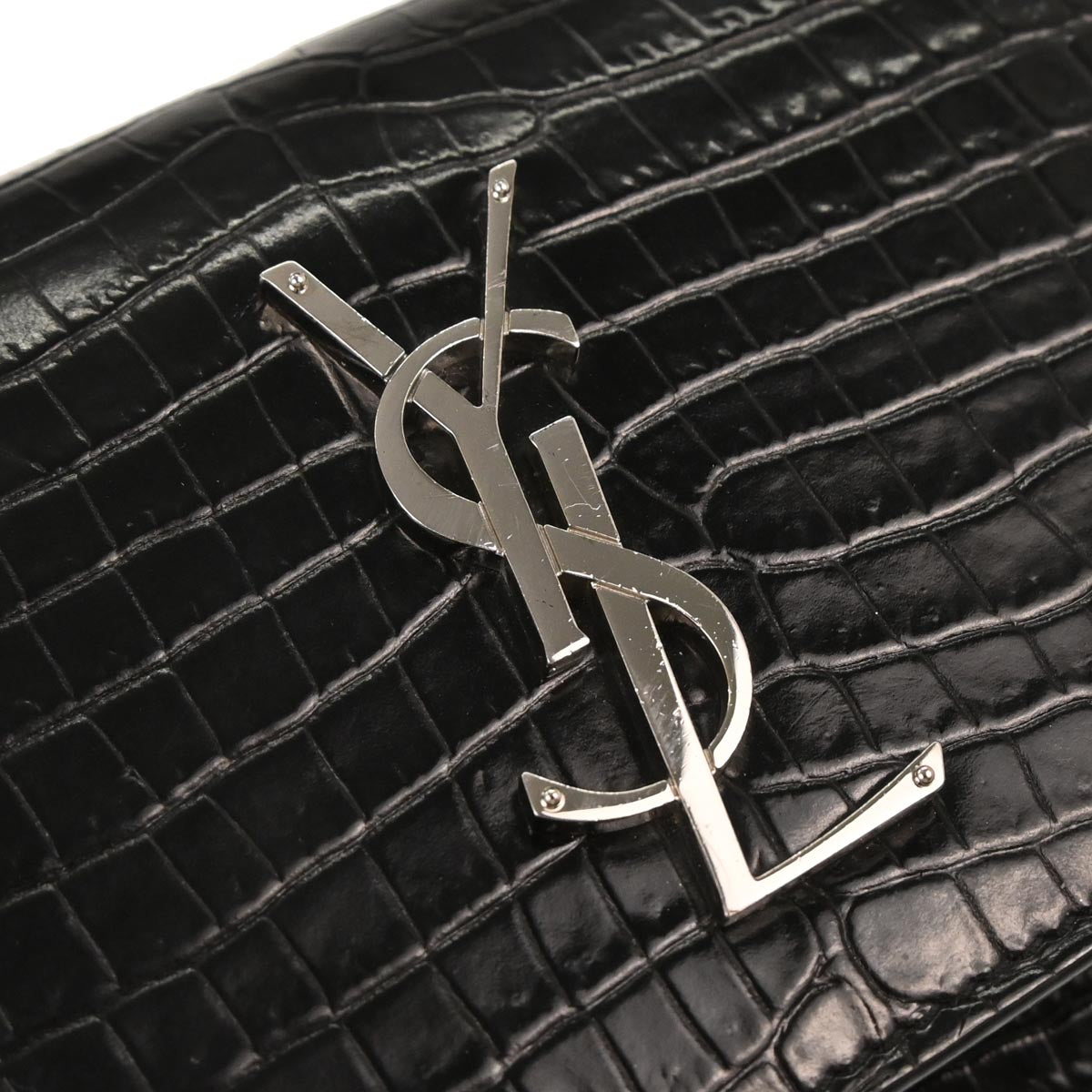 Saint Laurent Black Embossed Leather Sunset Shoulder Bag