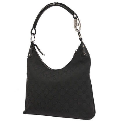 Gucci Black Canvas GG Hobo Handbag