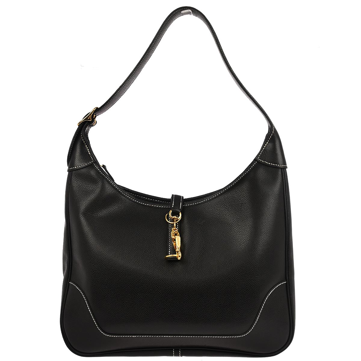 Hermes Black Courchevel Trim 31 Shoulder Bag