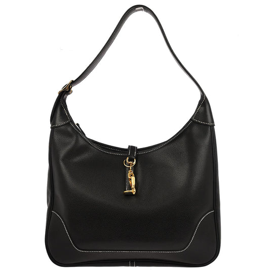 Hermes Black Courchevel Trim 31 Shoulder Bag
