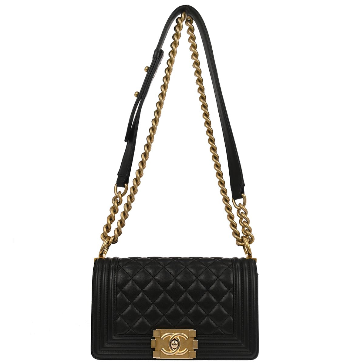 Boy Chanel 2018-2019 Black Lambskin Small Chain Shoulder Bag