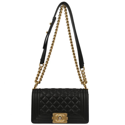 Boy Chanel 2018-2019 Black Lambskin Small Chain Shoulder Bag