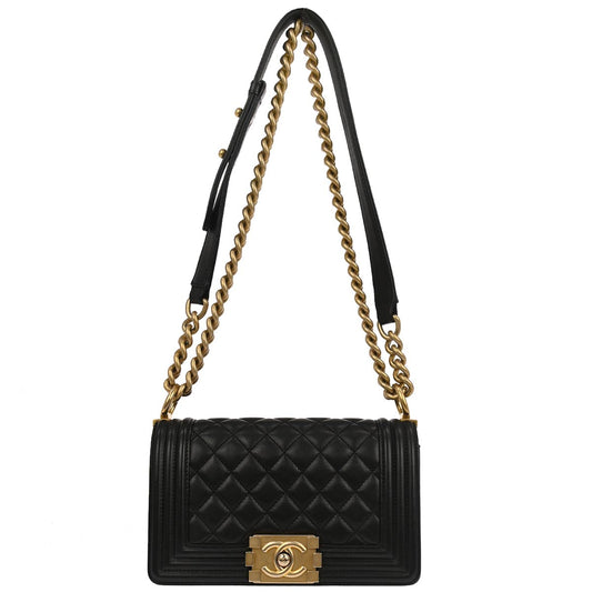 Boy Chanel 2018-2019 Black Lambskin Small Chain Shoulder Bag