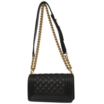 Boy Chanel 2018-2019 Black Lambskin Small Chain Shoulder Bag