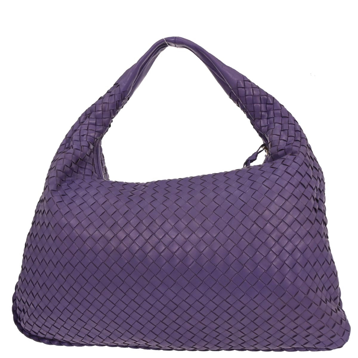 Bottega Veneta Purple Lambskin Intrecciato Hobo Handbag