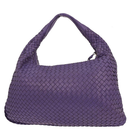 Bottega Veneta Purple Lambskin Intrecciato Hobo Handbag