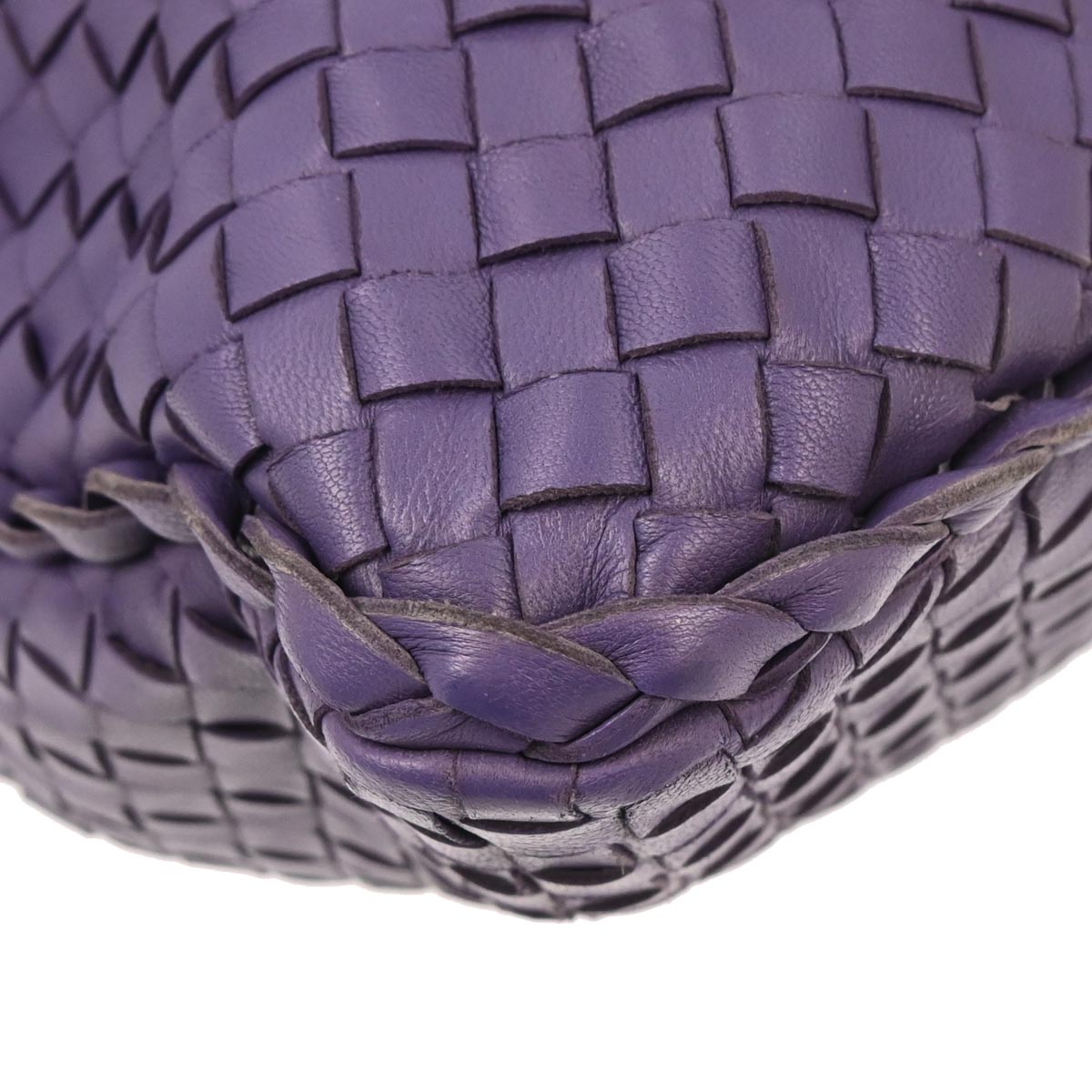 Bottega Veneta Purple Lambskin Intrecciato Hobo Handbag