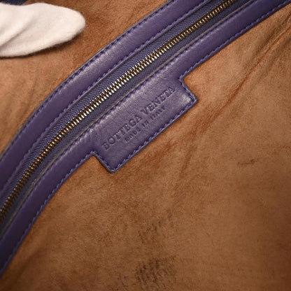 Bottega Veneta Purple Lambskin Intrecciato Hobo Handbag