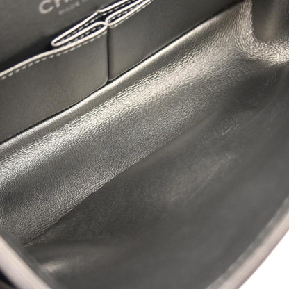 Chanel 2017-2018 Silver Calfskin 2.55 Medium Classic Double Flap Shoulder Bag