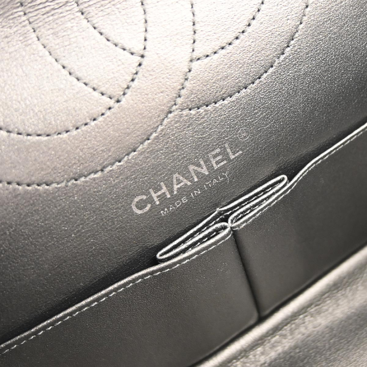 Chanel 2017-2018 Silver Calfskin 2.55 Medium Classic Double Flap Shoulder Bag