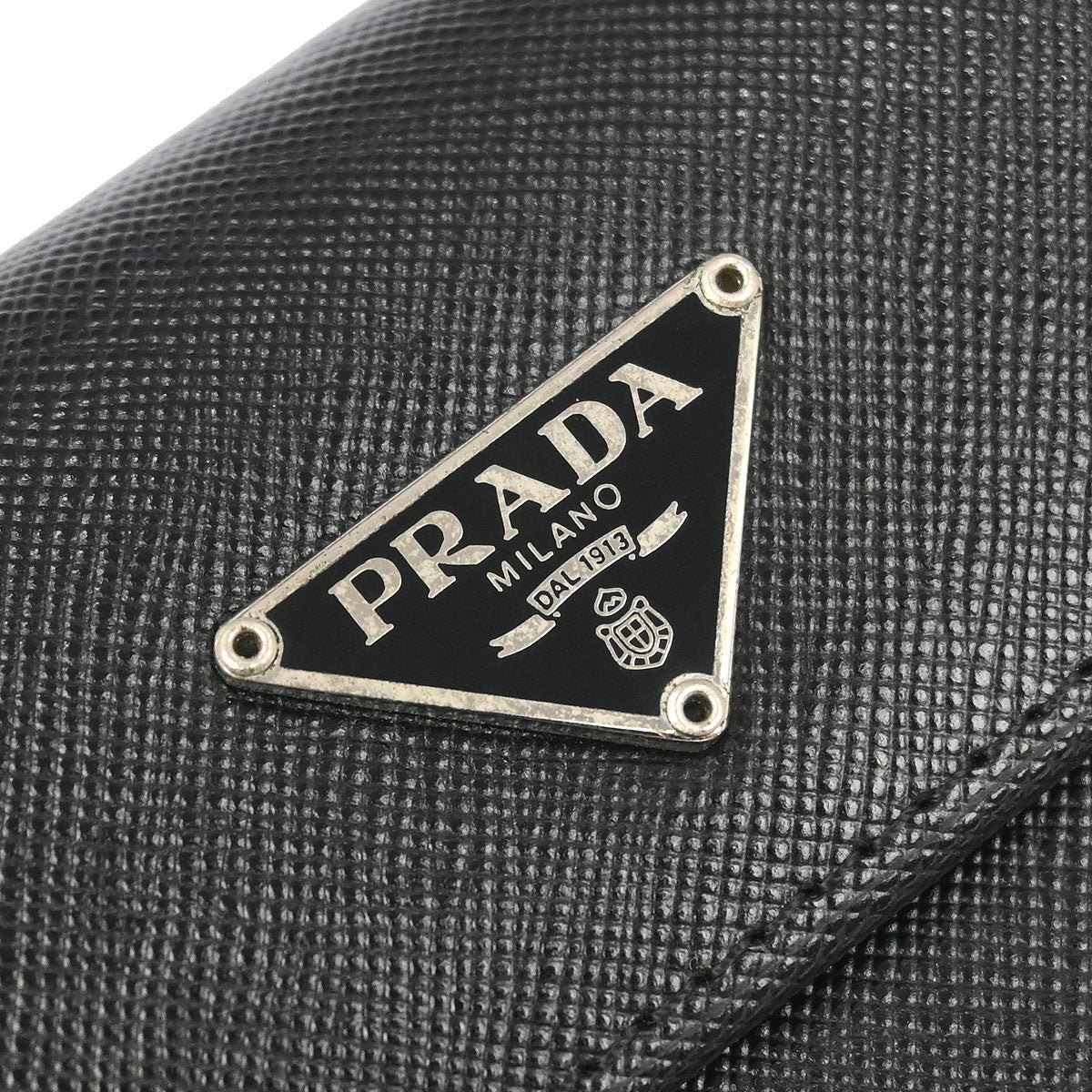 Prada Black Leather Trifold Wallet