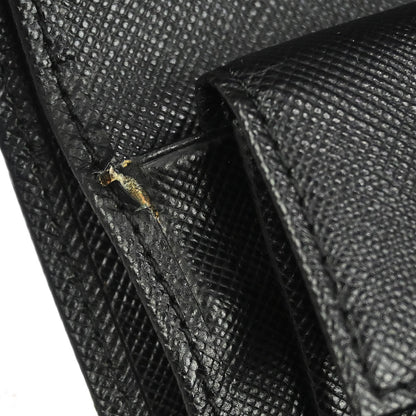 Prada Black Leather Trifold Wallet