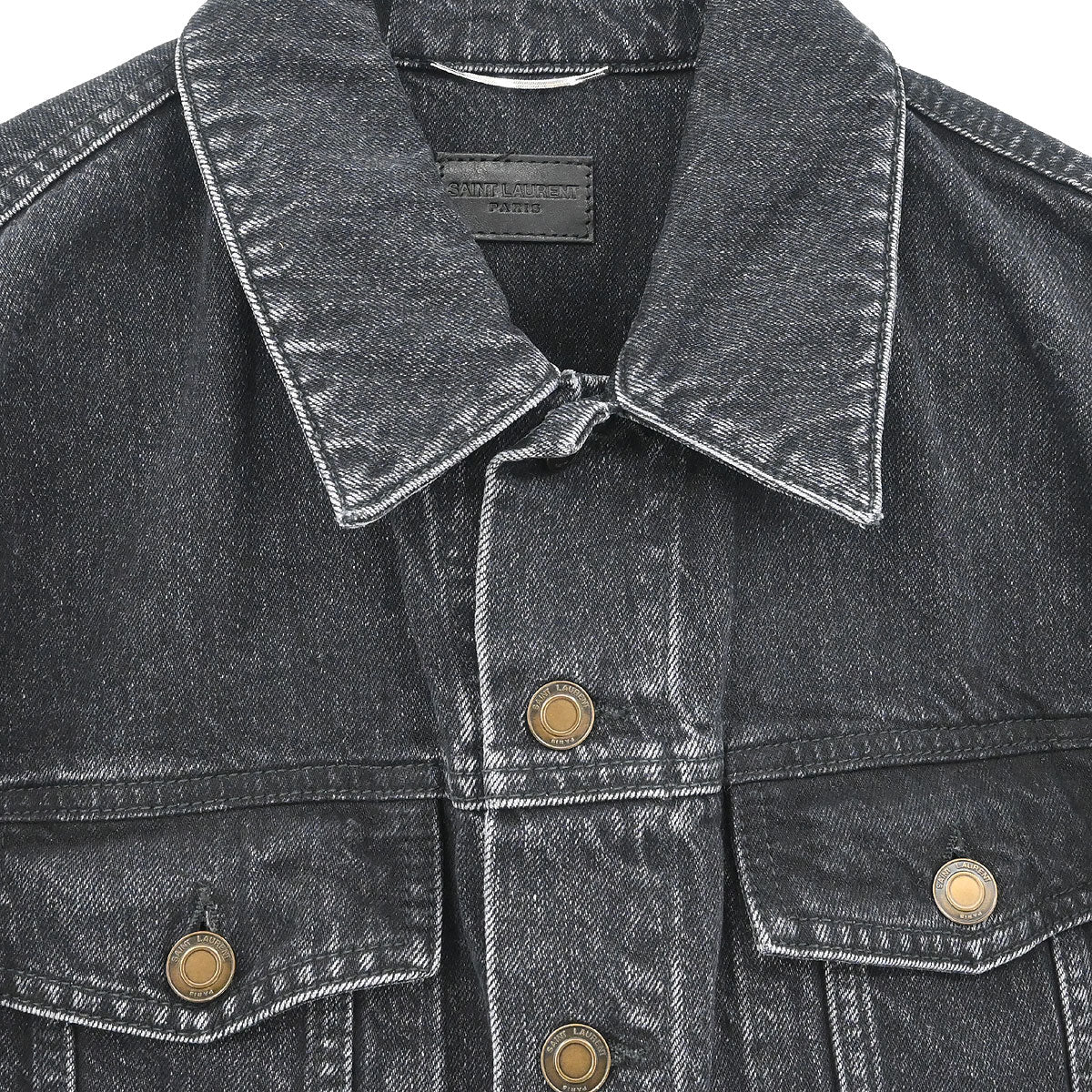 Saint Laurent 2018 Single Breasted Denim Jacket Black #M