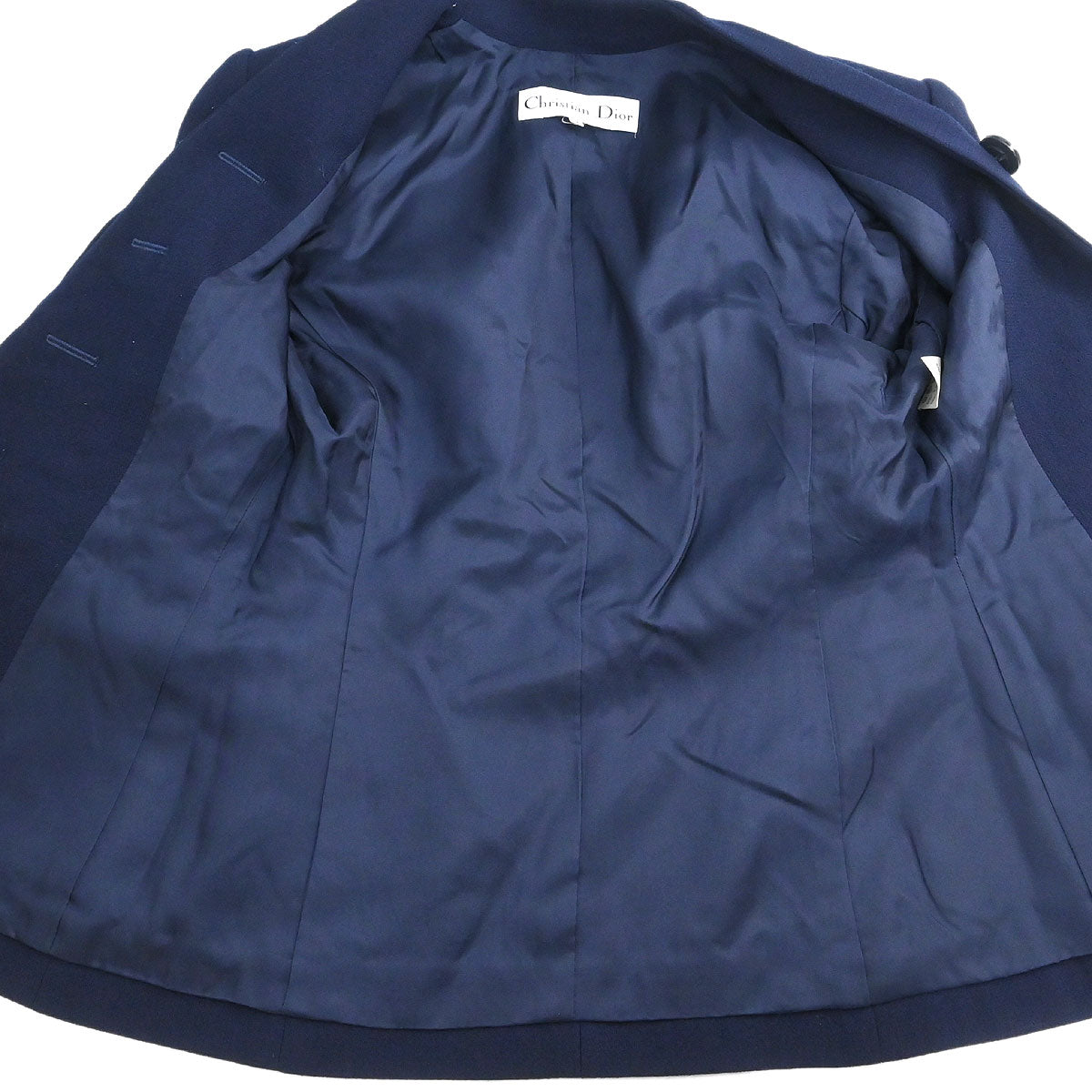 Christian Dior Single Breasted Collarless Jacket Navy #34–36