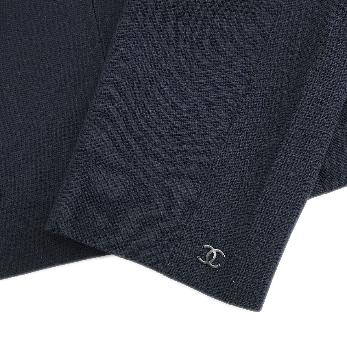 Chanel 1999 Single Breasted Zip Up Jacket Navy #38