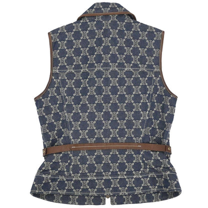 Celine Denim Sleeveless Jacket Vest Macadam Blue #40