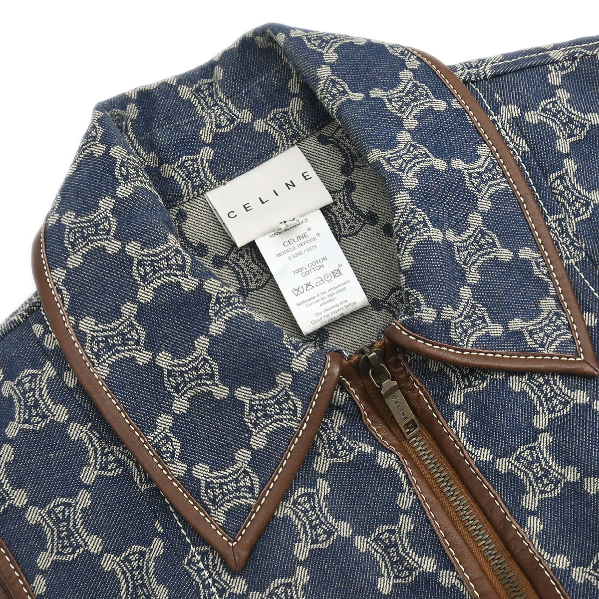 Celine Denim Sleeveless Jacket Vest Macadam Blue #40