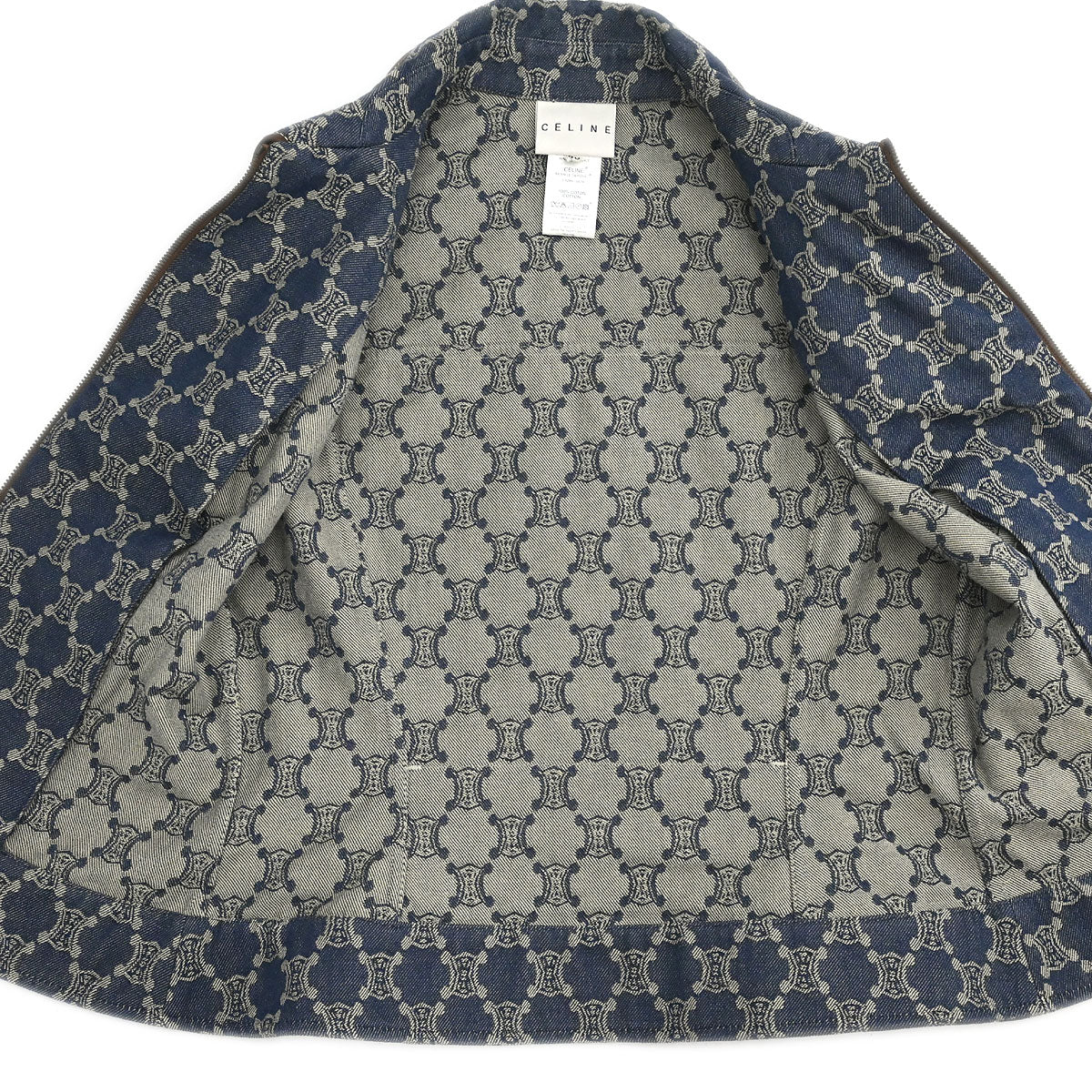 Celine Denim Sleeveless Jacket Vest Macadam Blue #40