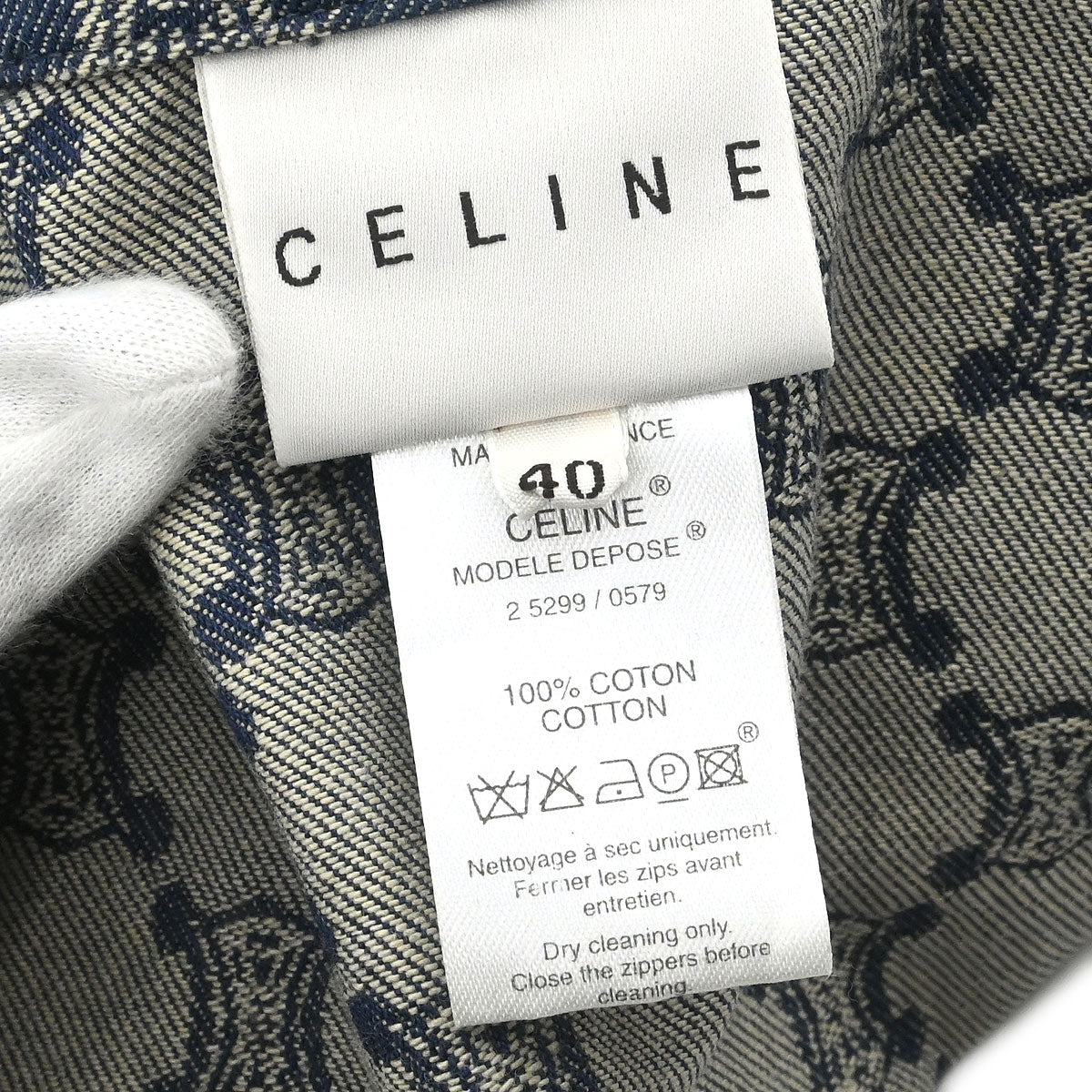 Celine Denim Sleeveless Jacket Vest Macadam Blue #40