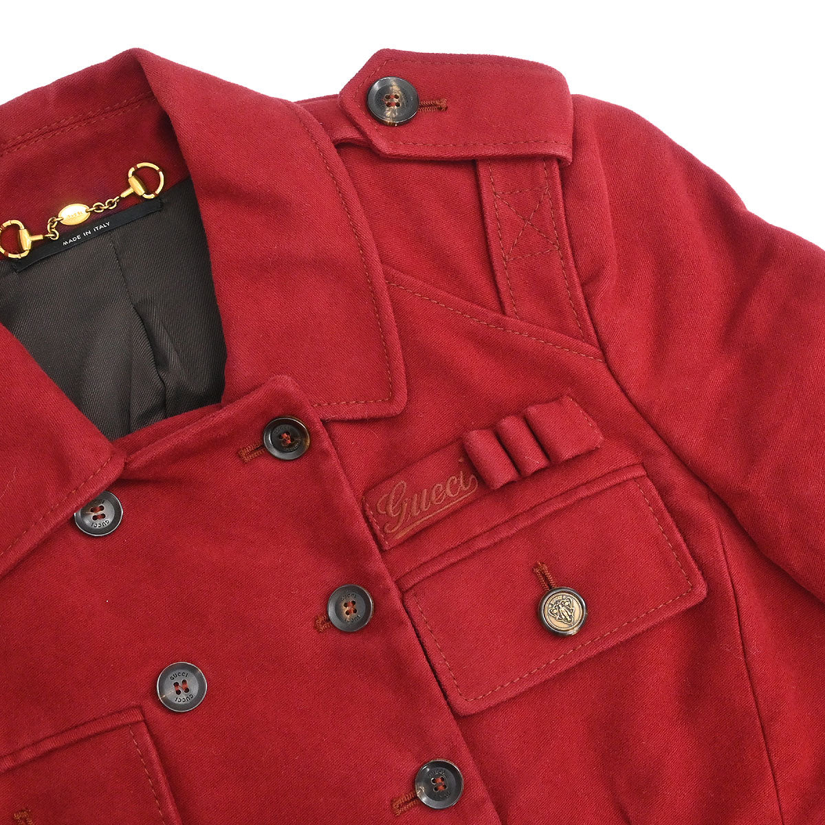Gucci 2008 Double Breasted Jacket Red #40