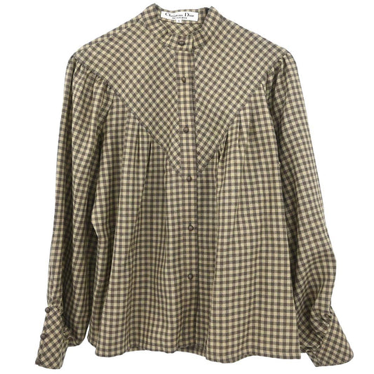 Christian Dior Shirt Blouse Brown #S