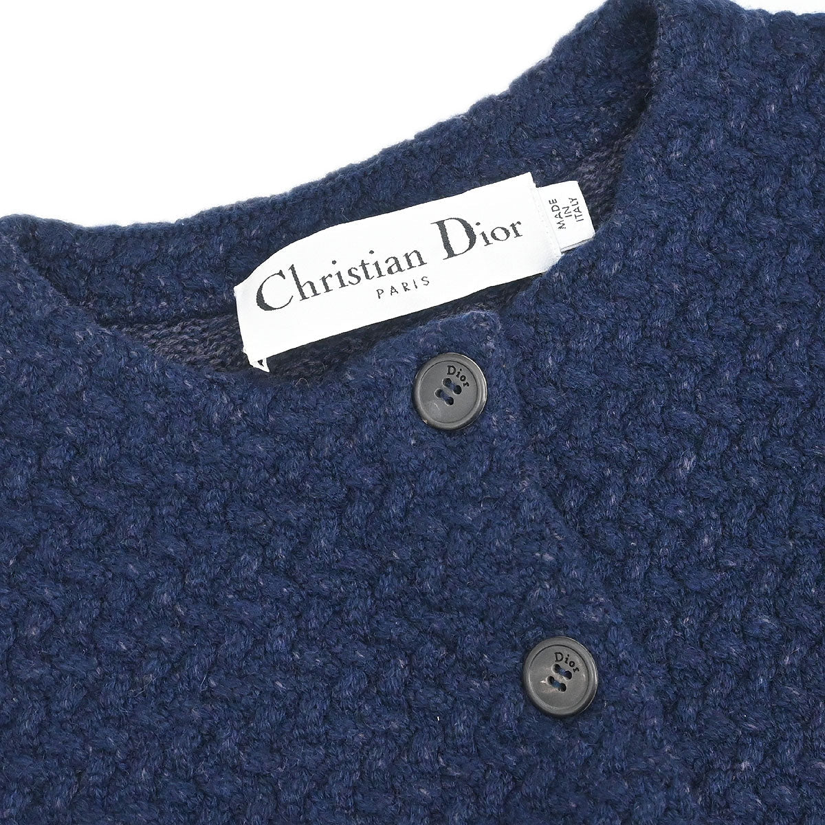 Christian Dior 2002 Setup Suit Cardigan Skirt Navy #38 #36