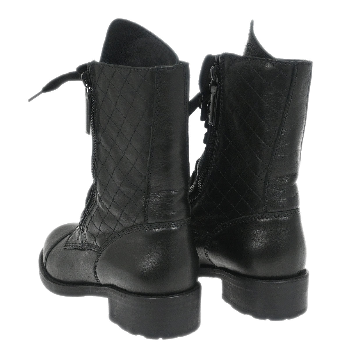 Chanel * Black Boots Shoes #36 1/2