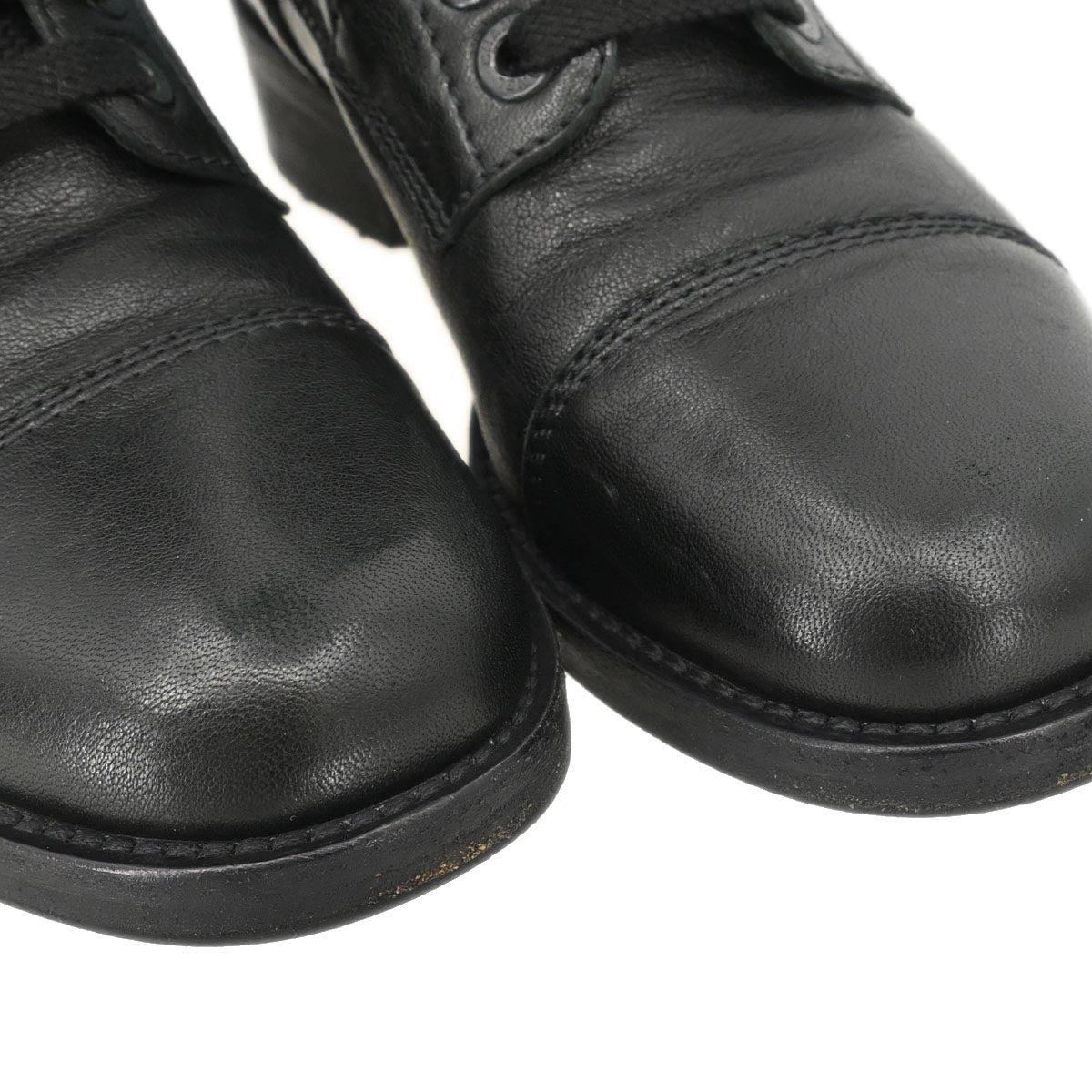 Chanel * Black Boots Shoes #36 1/2