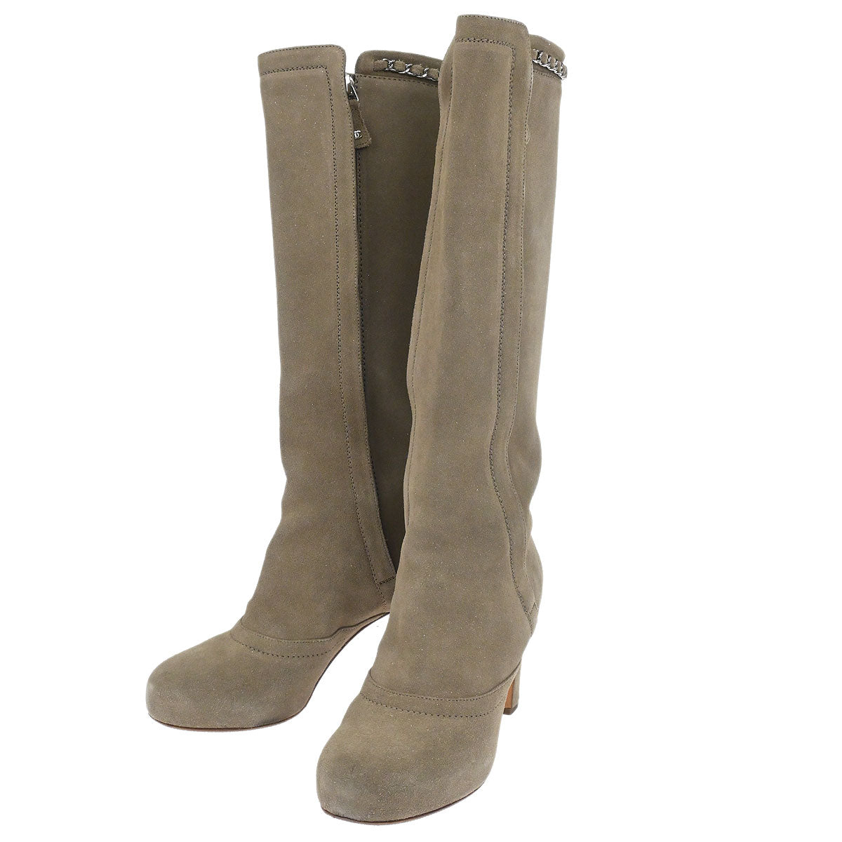 Chanel * Long Boots Beige Shoes #36C