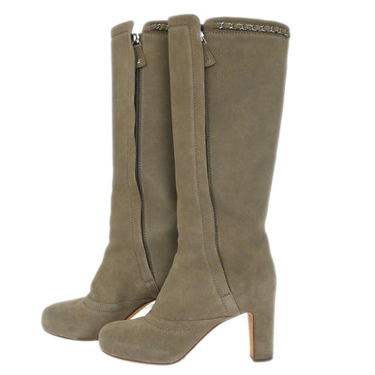 Chanel * Long Boots Beige Shoes #36C