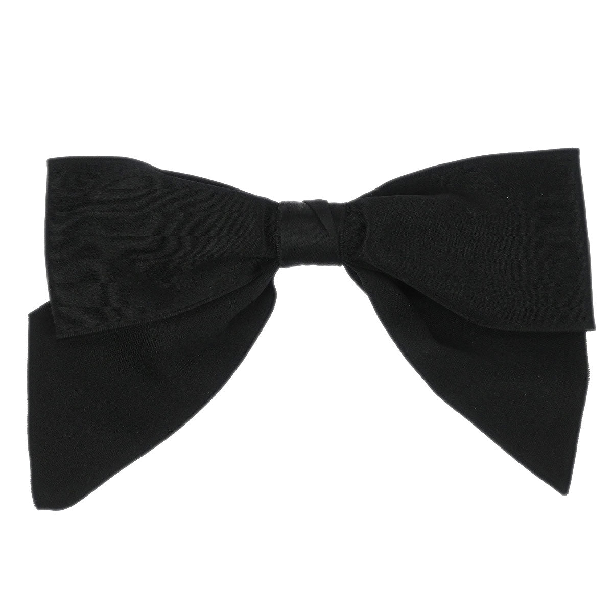 Chanel Bow Satin Barrette Hair Accessories Black
