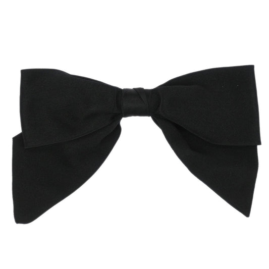 Chanel Bow Satin Barrette Hair Accessories Black