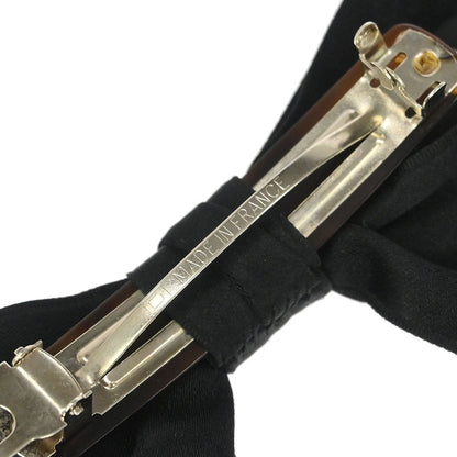 Chanel Bow Satin Barrette Hair Accessories Black