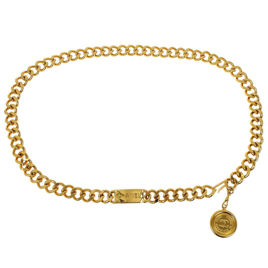 Chanel Chain Belt Medallion Gold Small Good