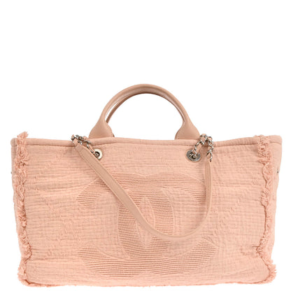 Chanel 2019 Light Pink Canvas Deauville 2way Shoulder Tote Bag