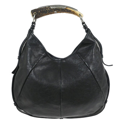 Yves Saint Laurent Black Leather Medium Mombasa Handbag