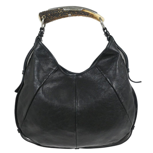 Yves Saint Laurent Black Leather Medium Mombasa Handbag