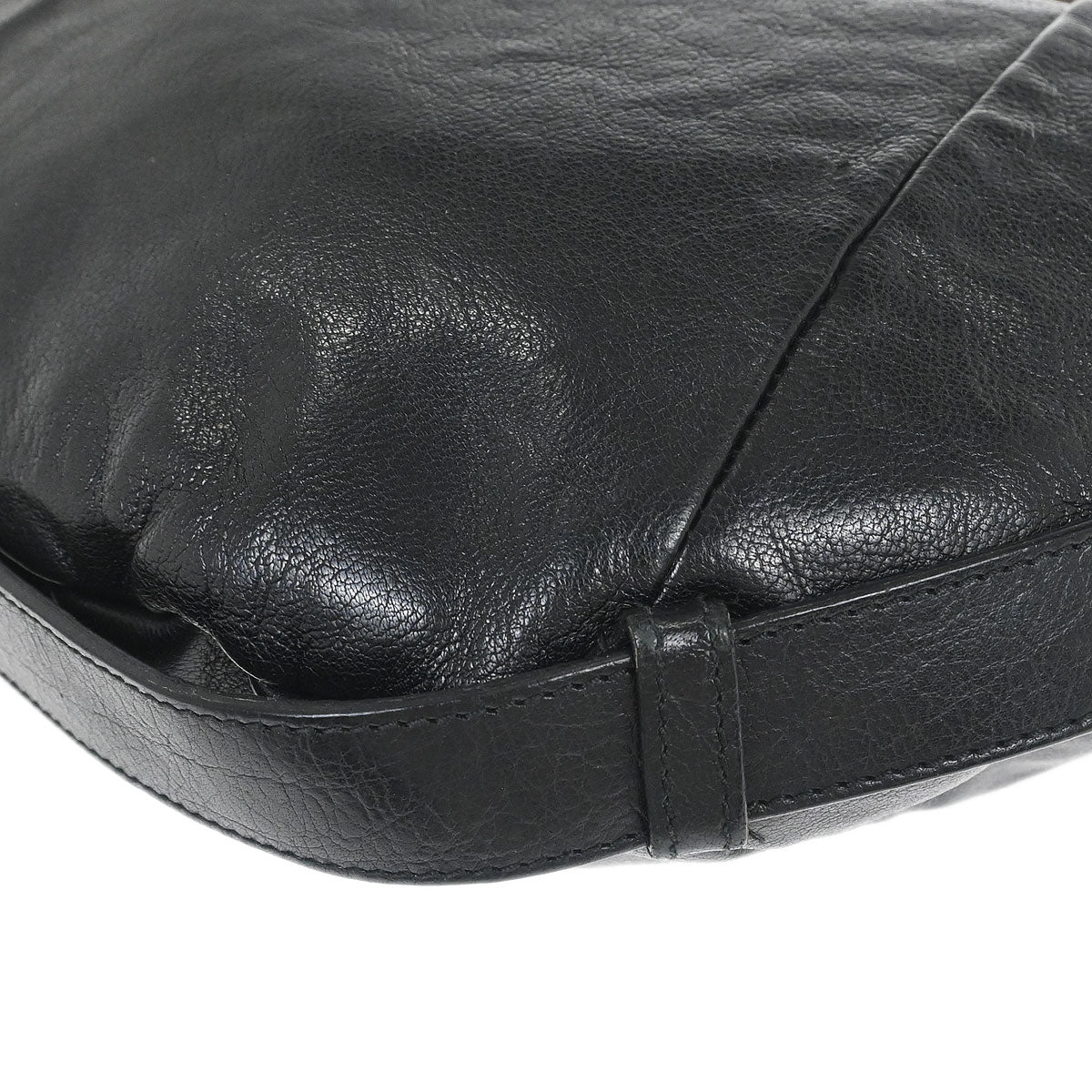 Yves Saint Laurent Black Leather Medium Mombasa Handbag