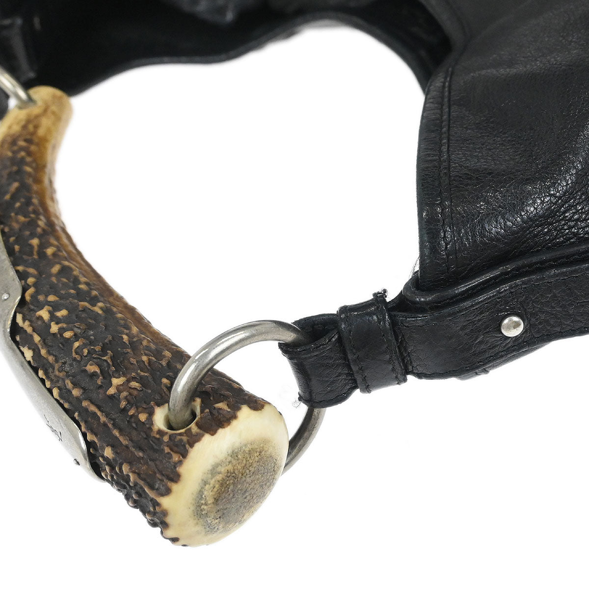 Yves Saint Laurent Black Leather Medium Mombasa Handbag