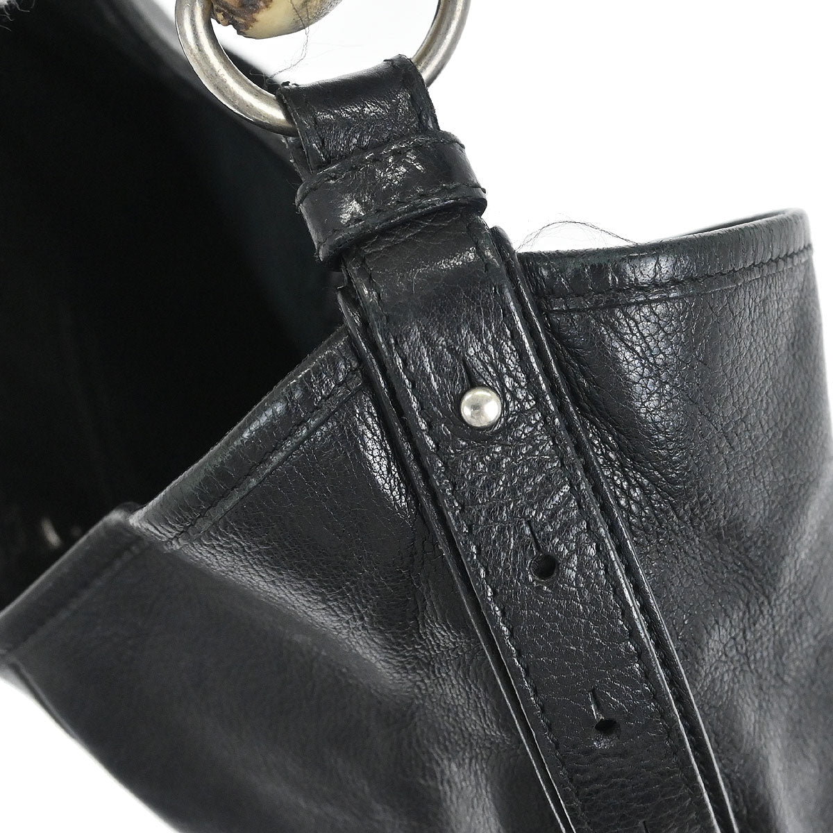 Yves Saint Laurent Black Leather Medium Mombasa Handbag